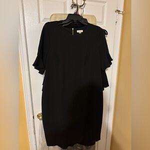 Calvin Klein Elegant Black Long Sleeve Dress